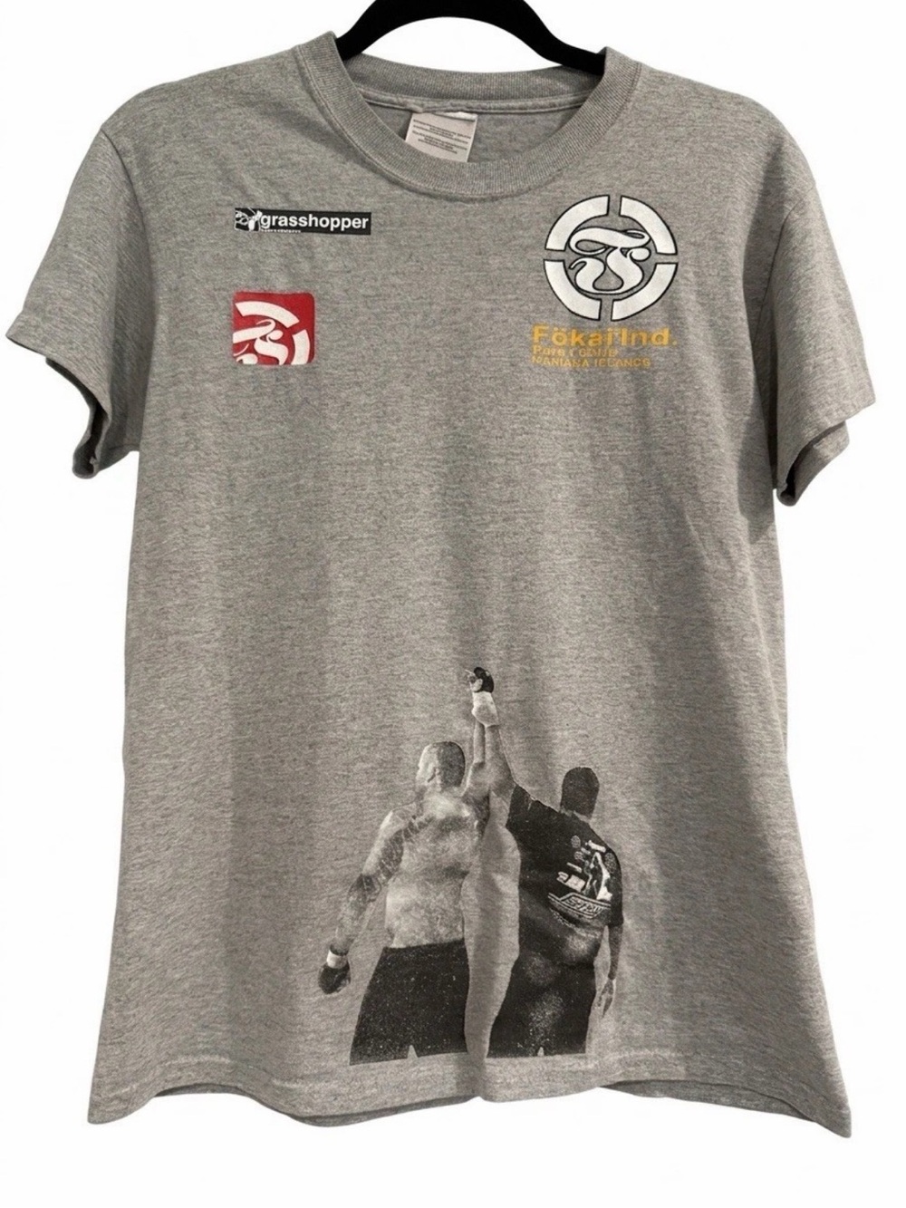 Vintage Fokai Industries T-Shirt Youth 14-16 Grey MMA BJJ Guam Mariana Islands